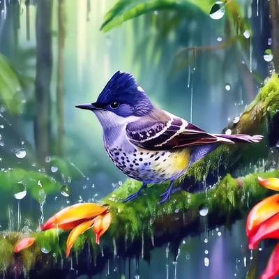 La Costa иллюстрации с тропическими птицами, цветами и листьями + яркие  текстуры клипарт
