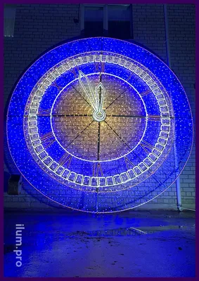 Большой циферблат часов на серо-голубом фоне ArtWall