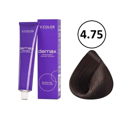 Крем-краска для волос V-COLOR Demax 4.75 коричневый палисандр, 60 мл купить  недорого в интернет-магазине ВОЛГТЕК