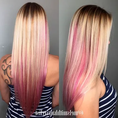 Розовые пряди на светлых волосах: как сделать и 16 фото с идеями