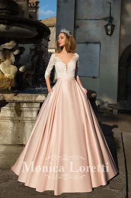 Свадебное платье с объёмными фалдами премиум-класса
