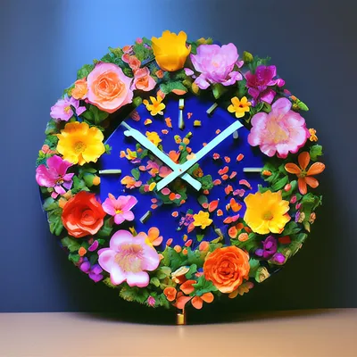 Цветочные часы на клумбе, разные …» — создано в Шедевруме