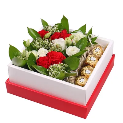 Подарочный бокс c цветами и конфетами доставка в Красноярске | ФлоРум24