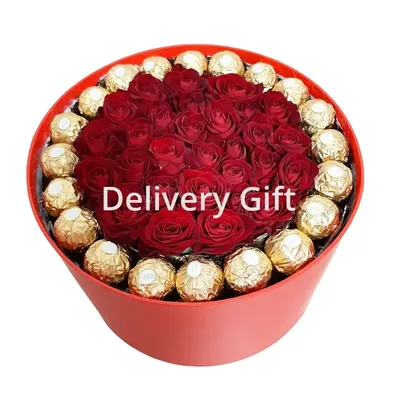 Цветы и конфеты в коробке, артикул: 333069790, с доставкой в город Иркутск