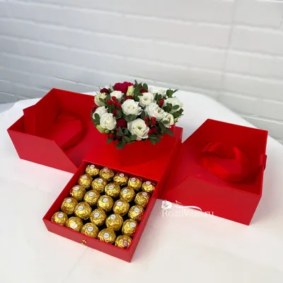 Цветы и конфеты в корзине №3