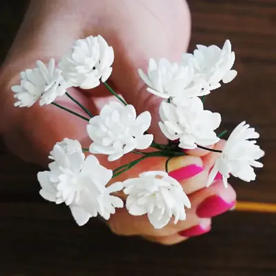 Мелкие цветочки из фоамирана DIY МК Как сделать цветок гипсофилу Цветы из фоамирана  мастер класс от магазина рукоделия 100 идей