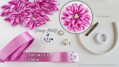 Цветок канзаши лента 2,5 см Мастер-класс / Kanzashi flower ribbon 2,5 cm  Master class - YouTube
