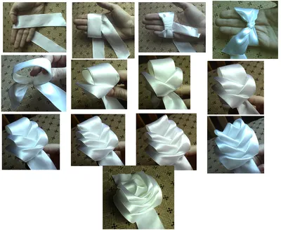 Канзаши бантики и цветы из атласных лент своими руками 100 разных идей для  вдохновения. Лепестки канзаши из лент 5 мастер классов.