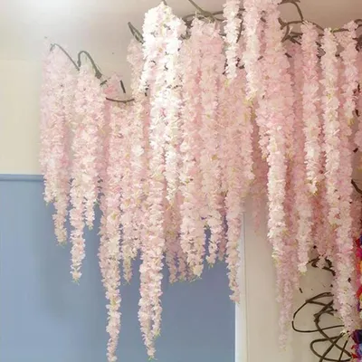 110 см искусственный цветок, подвесная гирлянда, искусственные цветы для  арки, стены, потолка, Декор, свадебное украшение | AliExpress