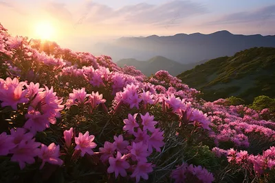 Цветы на закате - красивые фото