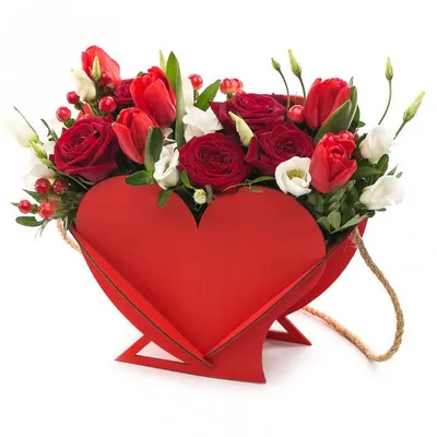 Заказать Композиция Сердце с цветами по цене 75 руб. Купить в Витебске с  доставкой.