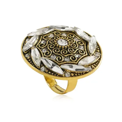 Женские этнические богемные открытые кольца с выгравированным цветком,  женские миди-кольца с кристаллами, стильные индийские цыганские ювелирные  изделия, подарок Вечерние | AliExpress