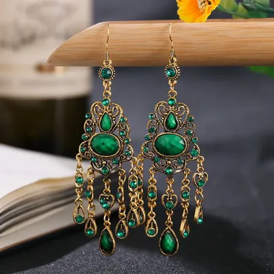 Серьги Aliexpress 2014 Bohemia Gold statement earrings vintage tassel  rhinestone dangle earrings Jewelry Brincos Grandes - «Цыганские серьги с  AliExpress за 110 рублей.» | отзывы