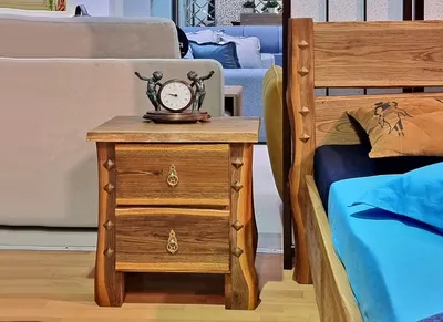 Уникальная тумба прикроватная Luca Grande Слэб Кантри. Дизайнерская мебель  из массива дуба для спальни