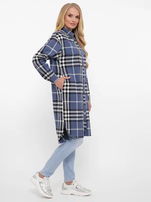 Женская Удлиненная рубашка-туника в клетку с сеткой (размер 48-54) больших  размеров купить в онлайн магазине - Unimarket