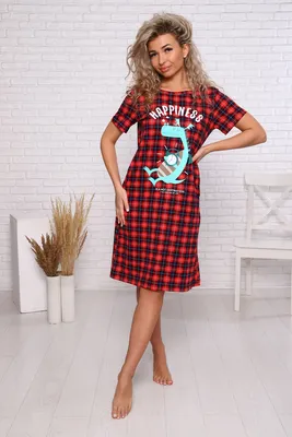 Домашнее платье, сорочка, туника в клетку купить по цене 725 ₽ в  интернет-магазине KazanExpress