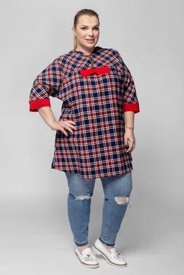 Туника рубашка Robin, в клетку купить по низким ценам в интернет-магазине  Uzum (608555)