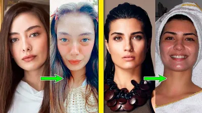 Turkish actresses without makeup and photoshop. Actresses before and after  - YouTube