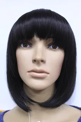 Парик искусственный стрижка каре с челкой натуральный черный цвет волос  (ID#1147167091), цена: 3440 ₴, купить на Prom.ua