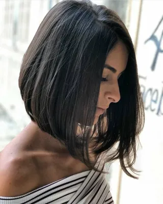 Парик женский из натуральных волос на трессовой основе 45см, цвет черный,  стрижка прямое удлиненное каре с чёлкой - купить по низкой цене в  интернет-магазине OZON (785512769)