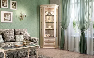 Шкаф для посуды угловой стеклянный Милан-5-01 — купить в Санкт-Петербурге,  интернет-магазин «Премьер мебель»
