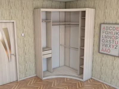 Встроенный угловой шкаф купе на заказ - Айкон Мебель