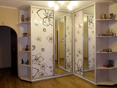 Угловой шкаф-купе для спальни в стиле минимализм на заказ от производителя  «Арлайн»