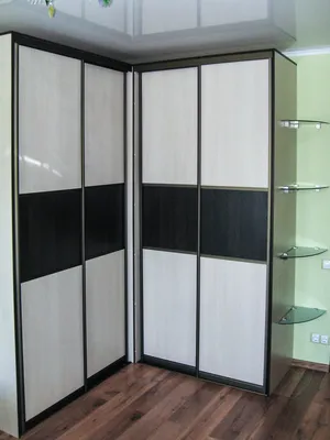 Вместительный угловой шкаф с зеркалами для гостиной CS276 / Угловые шкафы