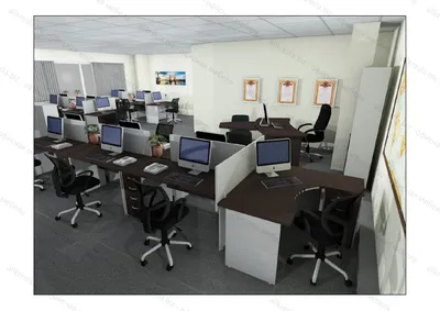 Большой угловой двухместный компьютерный стол для двоих сотрудников в офис  в Минске