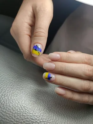 Ukrainian Flag Nail Art