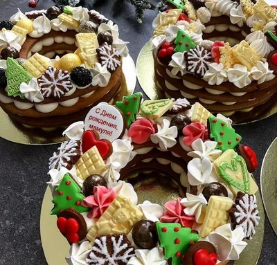 Торт на новый год 02111020 стоимостью 6 150 рублей - торты на заказ  ПРЕМИУМ-класса от КП «Алтуфьево»