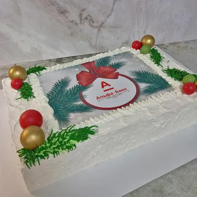 Бенто-торт № 293 в новогоднем оформлении (белый бисквит), время  приготовления с 25.12.23 по 31.12.23 на заказ в Краснодаре - кулинария  Восход