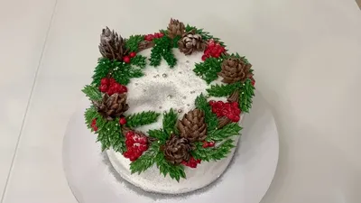 Новогодний торт Как украсить торт на Новый год и Рождество Идеи украшения и  декора торта - YouTube