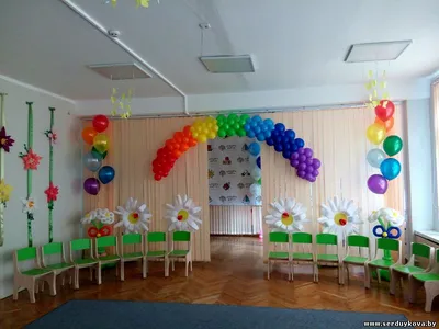 Оформление детского сада воздушными шарами на выпускной