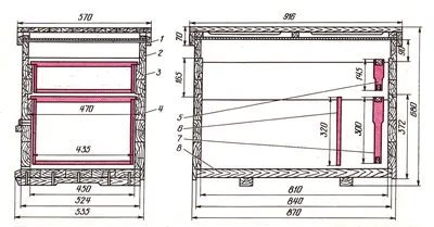 Улей лежак на 16 и 20 рамок