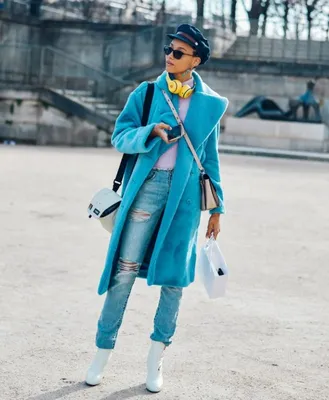 Зимняя уличная мода 2021 года. Стильные женские уличные зимние образы -  фото из столиц мировой моды