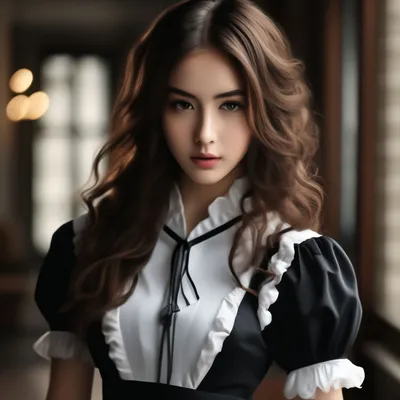 Молодая горничная в униформе на белом фоне :: Стоковая фотография ::  Pixel-Shot Studio