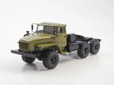 MODEL CARS Ural-44202 with semitrailer khaki Elecon 1:43