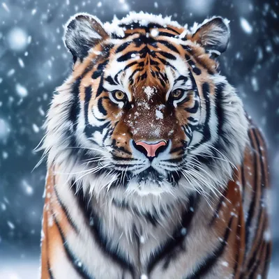 Уссурийский тигр отдыхает зимой на …» — создано в Шедевруме