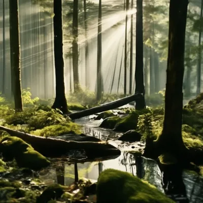 Утренний лес, красота» — создано в Шедевруме