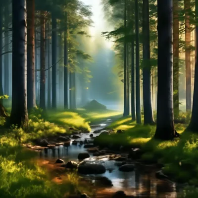 Утренний лес» картина Юшкевича Виктора маслом на холсте — заказать на  ArtNow.ru