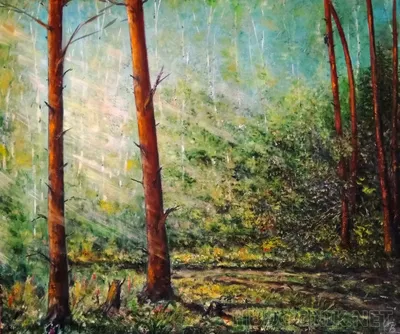 Утренний лес гиперреализм» — создано в Шедевруме