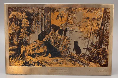 Шкатулка \"Утро в сосновом лесу\" по мотивам картины И.И. Шишкина. – купить |  Шкатулки СССР | Автор – * Федоскино.