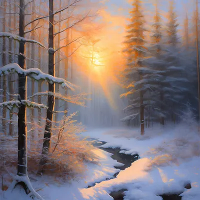 Утренний зимний лес (55 фото) - 55 фото
