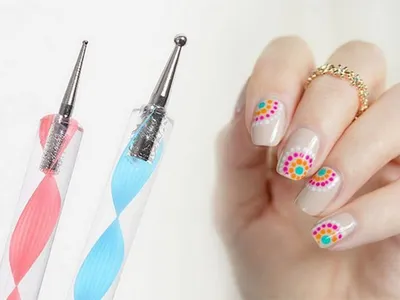 Дотс для дизайна ногтей Aliexpress Free Shipping Brand New 1pc 2 Way  Dotting Marbleizing Pen Nail Art Dot Paint Manicure Tool Hot A1596 - «\"Дотс\"  с Алиэкспресс за 34 рубля! Варианты маникюра! + ФОТО» | отзывы