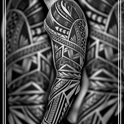 Татуировка мужская орнаментал тату-рукав узор - мастер Юрий Хандрыкин 5773  | Art of Pain