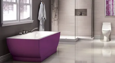 Сиреневая плитка для ванной комнаты: плюсы и минусы, выбор, примеры