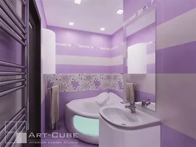 Сиреневая плитка для ванной комнаты