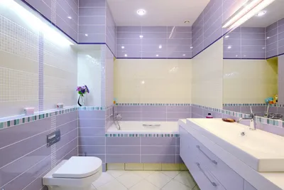 Лавандовая ванная комната - 69 фото