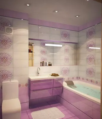 Ванная комната в лавандовом цвете - 67 фото